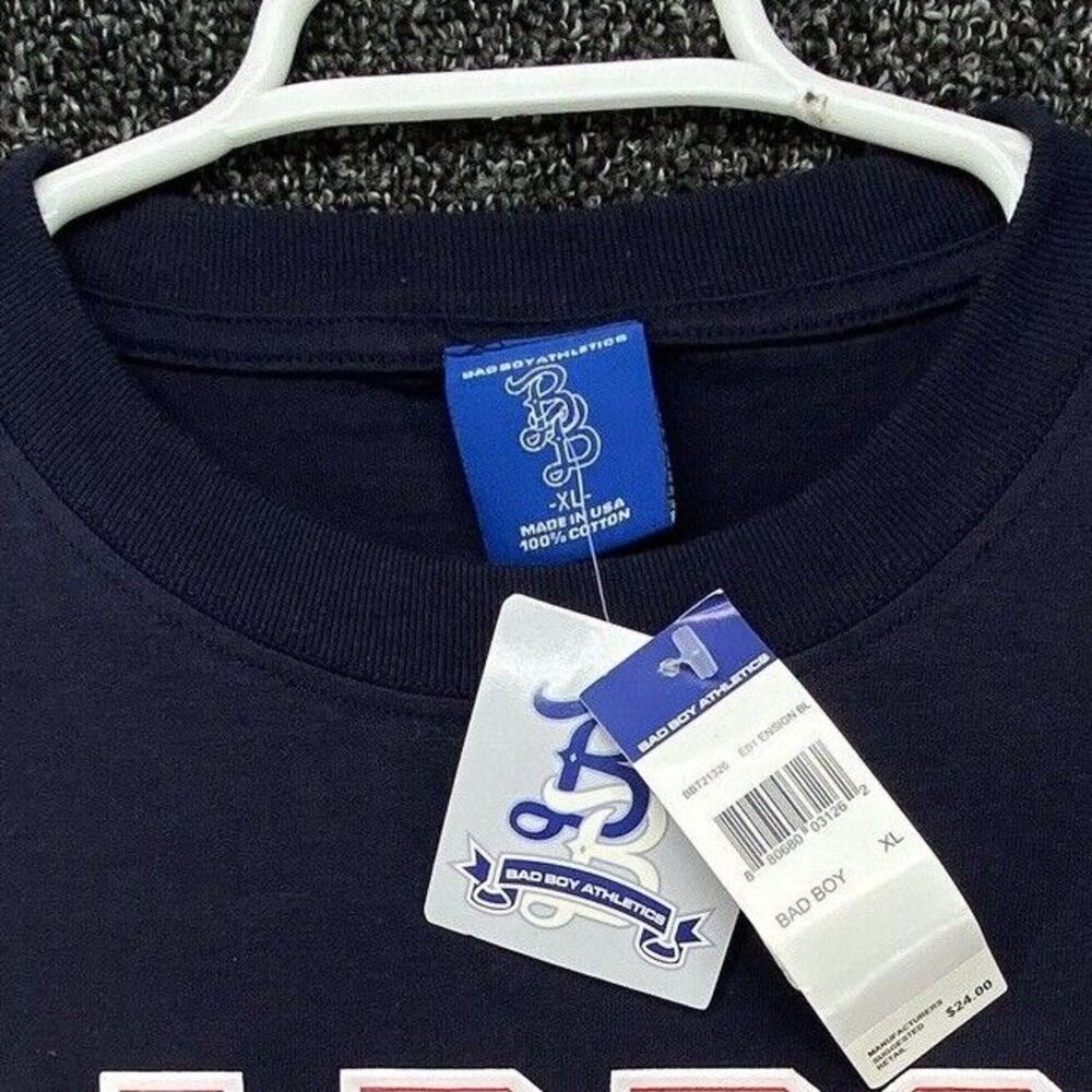 Bad Boy Athletics Shirt Men's XL Blue 1990's USA Made 3D Graphic Vintage Y2K - Picture 9 of 9